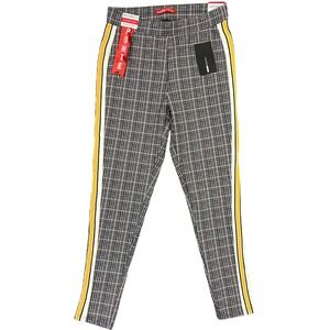 Butterfly Maze Ponte Treggings Size XL Glen Plaid Racing Stripe Skinny Pants New